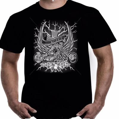 Ride To Live Motorcycle Motorbike Chopper Bobber Bike Dad Gift TShirt 100 Cotton ONeck Short Sleeve Casual Mens Tshirt