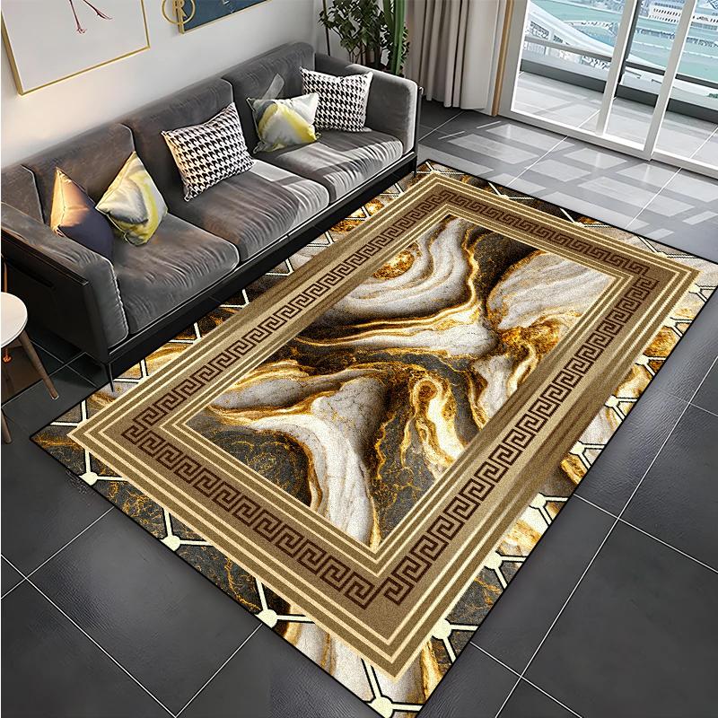 Modern Golden Luxury Carpet for Living Room Abstract Large Size Carpets Non-slip Bedroom Decoration Rug 200x300 Coffee Table Mat