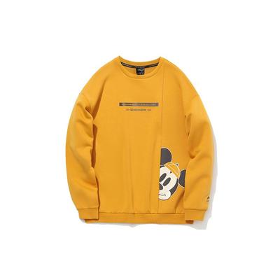 Li Ning X Disney Collaboration Casual Sports Crew Neck Sweatshirt Men Sweatshirt Mineral-Yellow AWDQ835-1