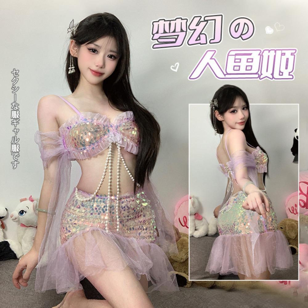 Domila Dream Mermaid Ji Bead Chain Embellishment Set 6633 Sex Underwear Uniform Sexy Nightclub F547