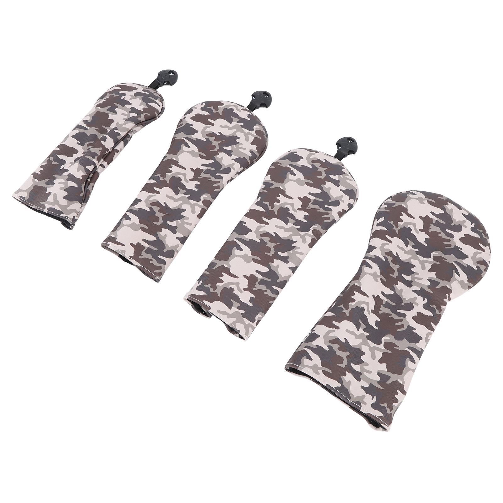 

Thick Plush Golf Wood Club Cover Camouflage Brown Golf Club Head Protective Cover with Number Plate
