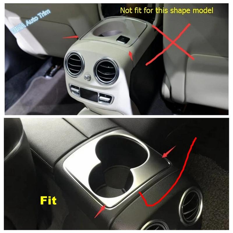 ABS Matte Car Armrest Box Water Cup Holder Decor Frame Accessories Cover Trim For Mercedes Benz E-Class E CLASS W213 2016 -
