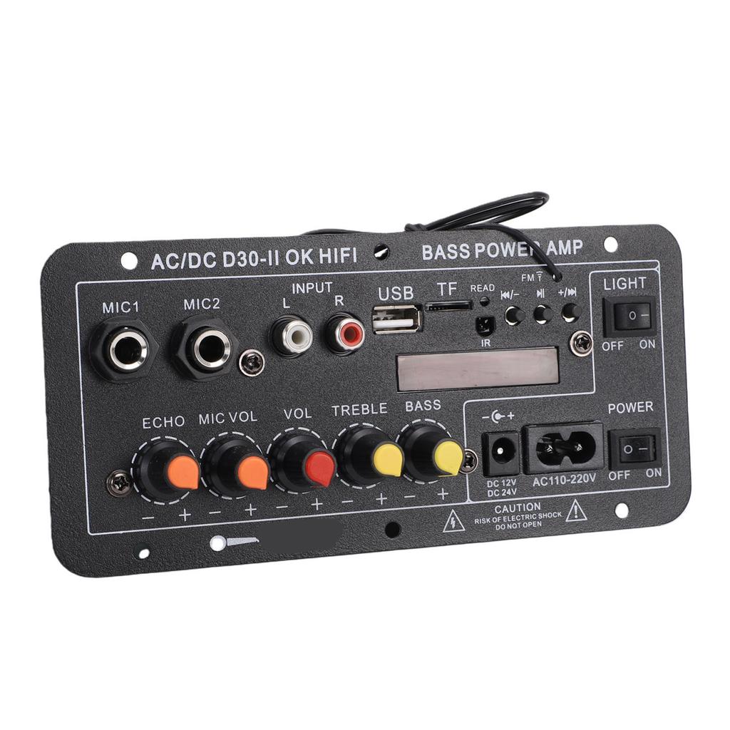 Audio Amplifier Board Bluetooth Power Amplifier Board with Digital Display MIC Input for Home Karaoke