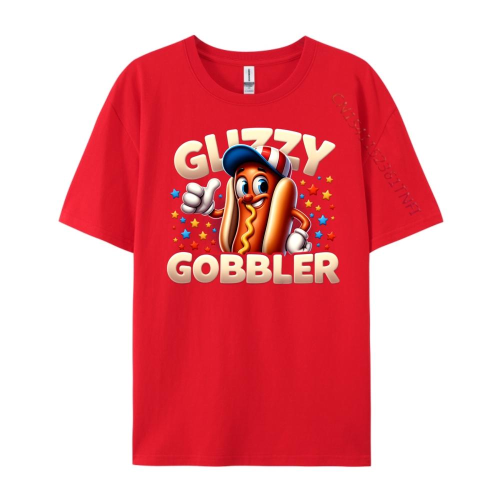 Funny Number One Glizzy Gobbler Hot Dog The 4th Of July Mens Korean Fashion Mens TShirts Vintage Style S