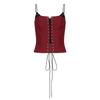 Color Block Lace-Up Slimming Camisole - Chic Pure Desire Top