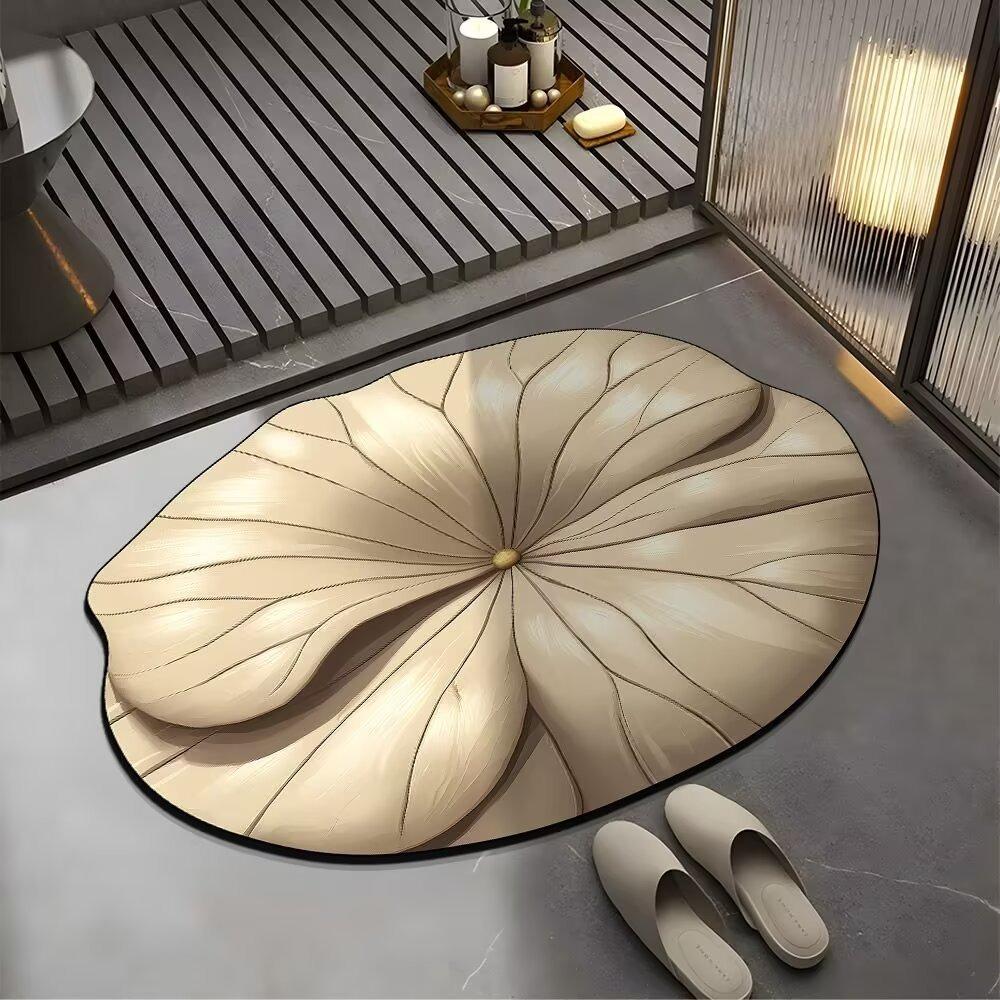 Saugfähige Badezimmermatten 3D Realistische Fußmatte Blume Schmetterling Badematte für Badezimmer Schlafzimmer