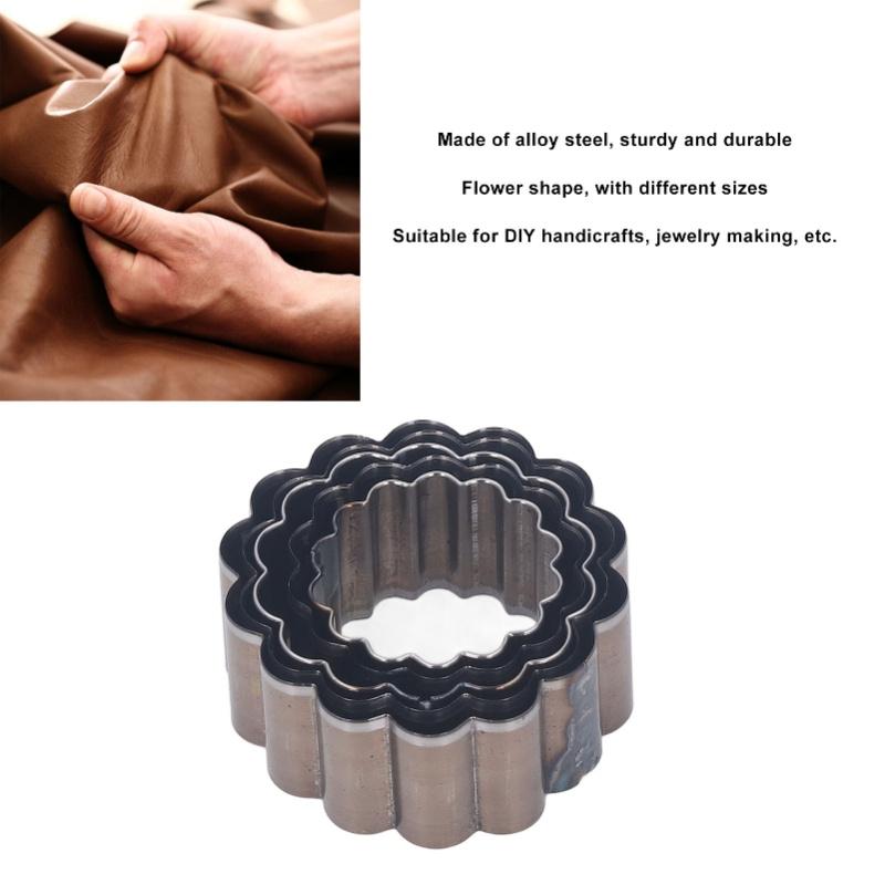 5 Stück Leder-Stanzformen Legierungsstahl Blumenform Manuelles Stanzwerkzeug Set Für DIY Kunsthandwerk