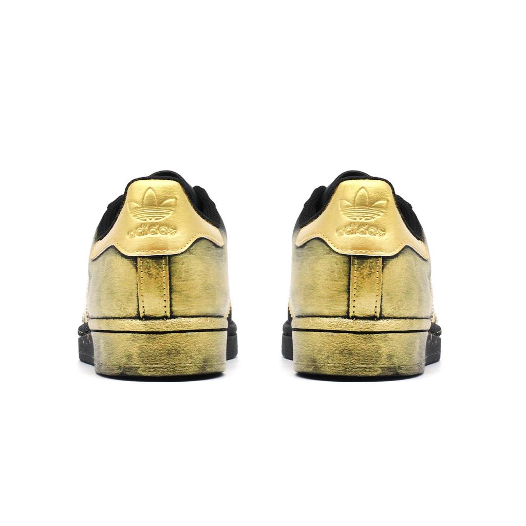 adidas Originály SUPERSTAR Černá Zlatá Dračí Šupiny Nízké Skateboardové Boty Unisex Černá Zlatá EG4959(Tým140-)