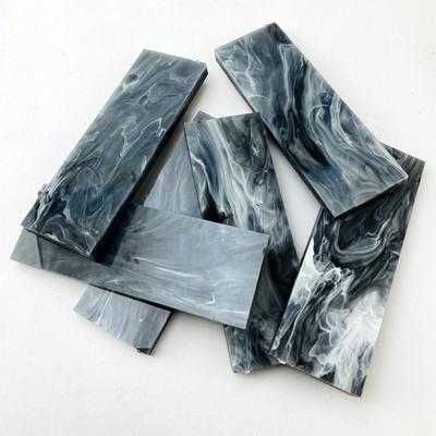 1 peça de ferramenta de cabo de faca de acrílico faça você mesmo, peça de ferramenta de lâmina fixa de grão de mármore, acessórios de faca 120x40x7mm / 160x50x7mm