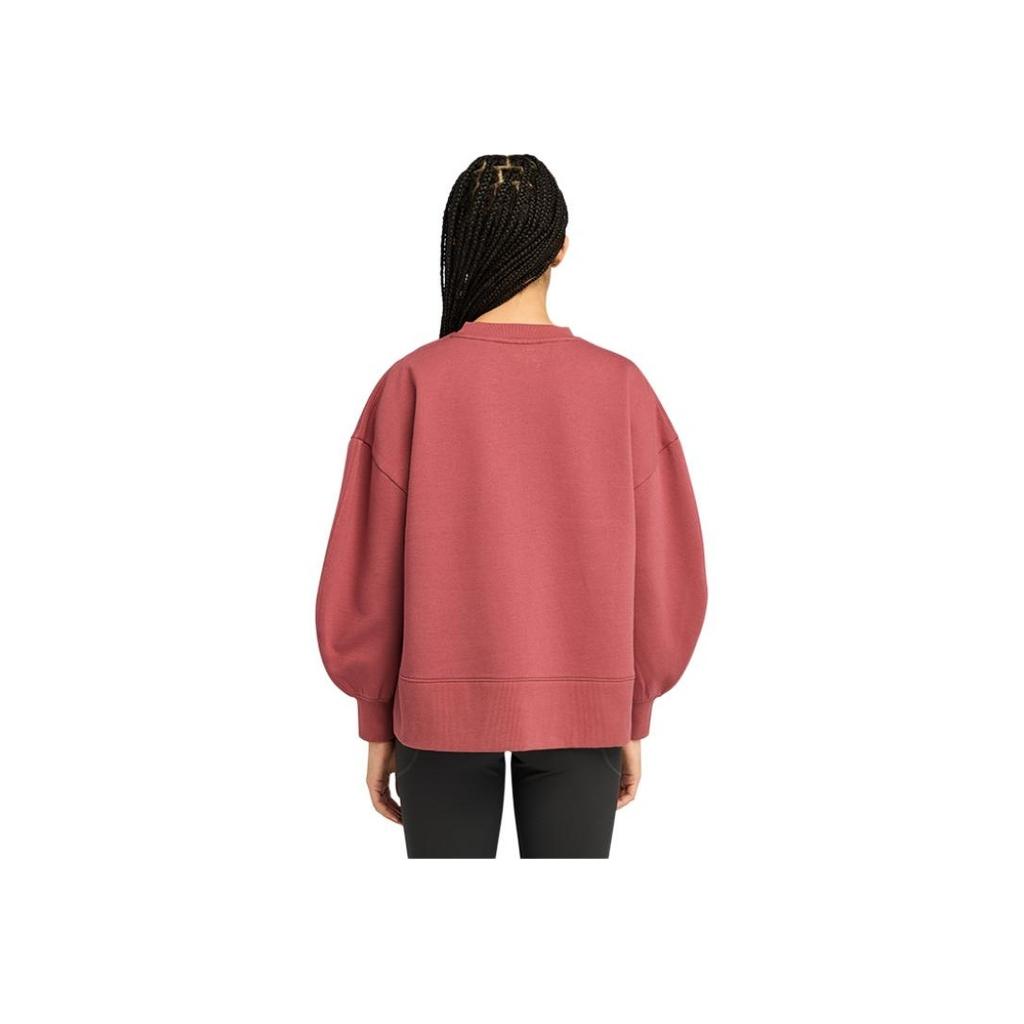Timberland Casual Loose Round Neck Fleece Sweatshirt Women sweatshirt Burgundy A5ZX7-EFU