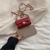Fahsion Mini Shoulder Bag Chain Strap Korean Version Women's Bag PU Leather Solid Color Crossbody Bag Women