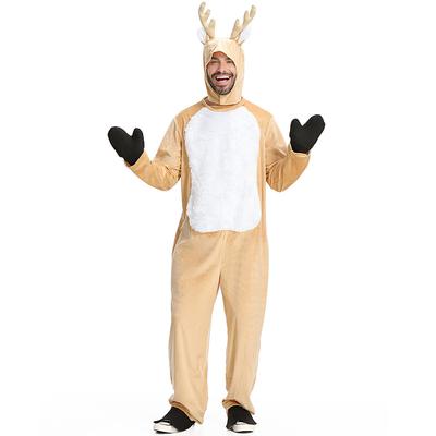 Dospělí Muži Zvířata Los Vánoční Sob Sametová Kapuce Jelení Uši Pokrývka Hlavy Kombinéza Set Nový Rok Halloween Hra na Role Převlek Cosplay Kostým