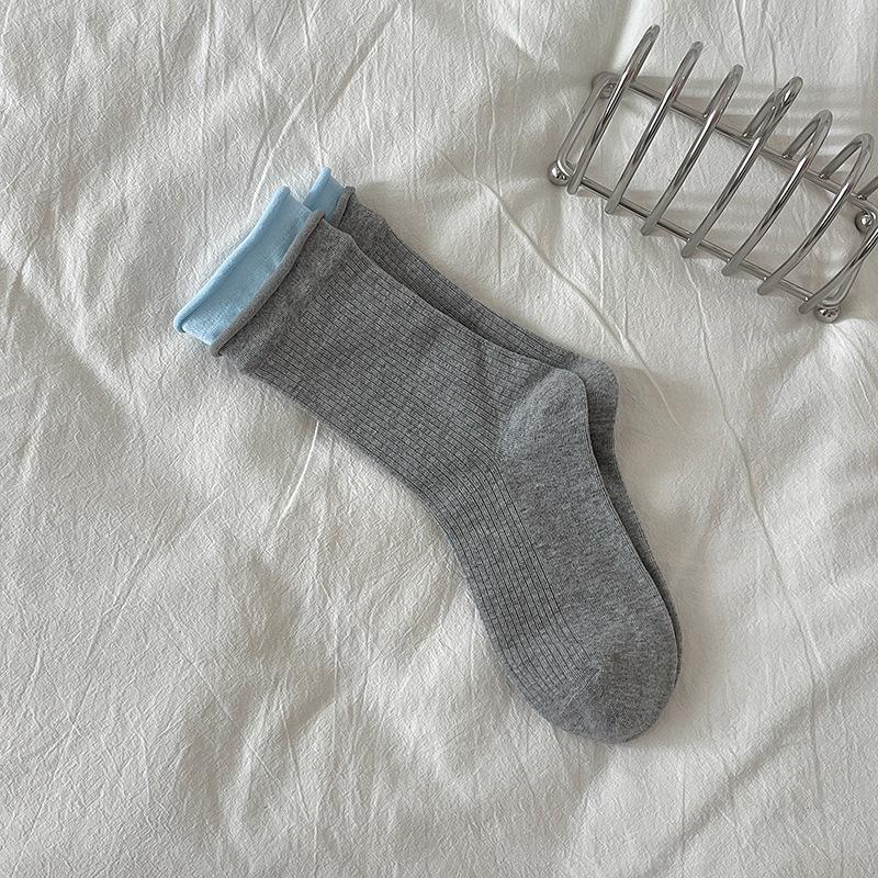 

Women s Autumn and Winter Double-ribbed, Rolled-up, Mid-tube, and Pile-up Socks Are Breathable Women s Socks 1 pair
