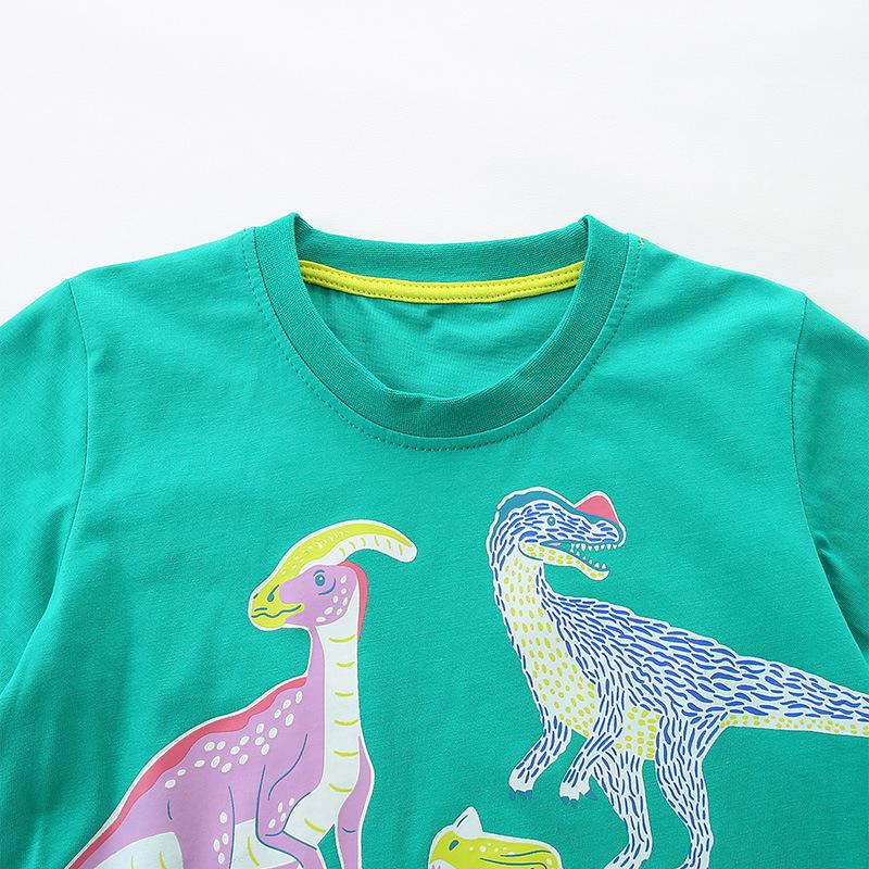 Glow-in-the-dark dinosaur print children's T-shirt New summer short-sleeved T-shirt for boys