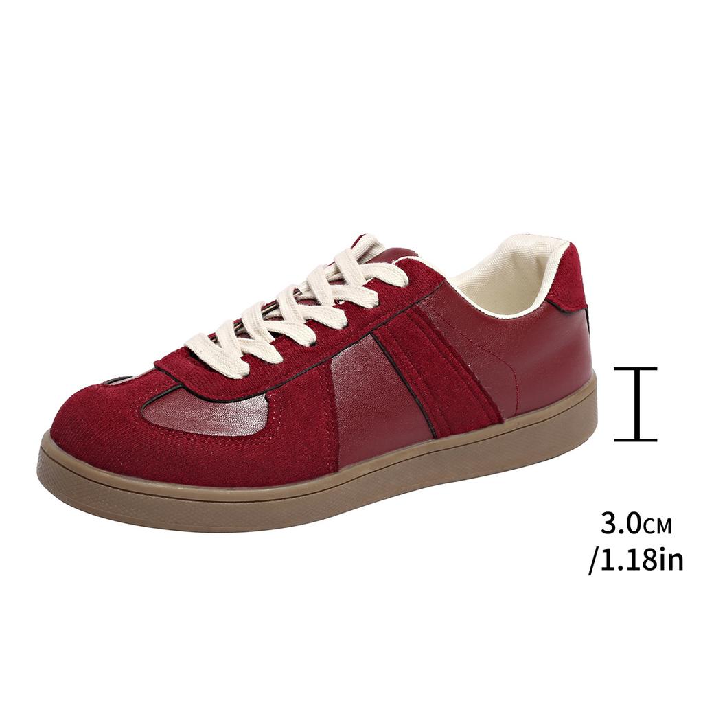 Ladies' Classic Low Cut Sneakers - Comfortable Lace Up Casual Shoes, All Season Sneakers, Training Shoes, Solid Color, Flat Head, Lace Up Closure