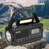 10000mAh Emergency Hand Crank Radio Digital Display Solar AM FM NOAA Weather Radio 4 Ways Powered Flashlight for Outdoor Camping