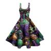 Women's Halloween Print Sexy Off-The-Shoulder Punk Vintage Dress