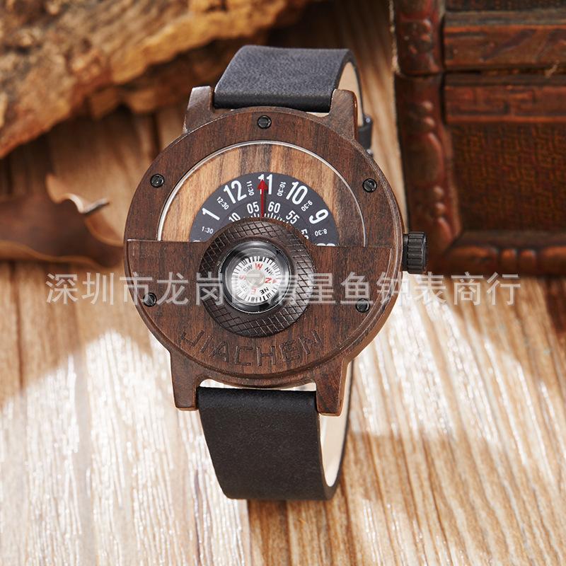 Bussola Multifunzione Orologio in Legno Orologio Sportivo da Esterno da Uomo/Donna Orologio per Studenti