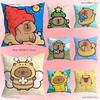Cute Cartoon C-Capybara Pillow Covers Cartoon Sofa Decorative Home Double-sided Printing Short Plush Cute Cushion Cover
