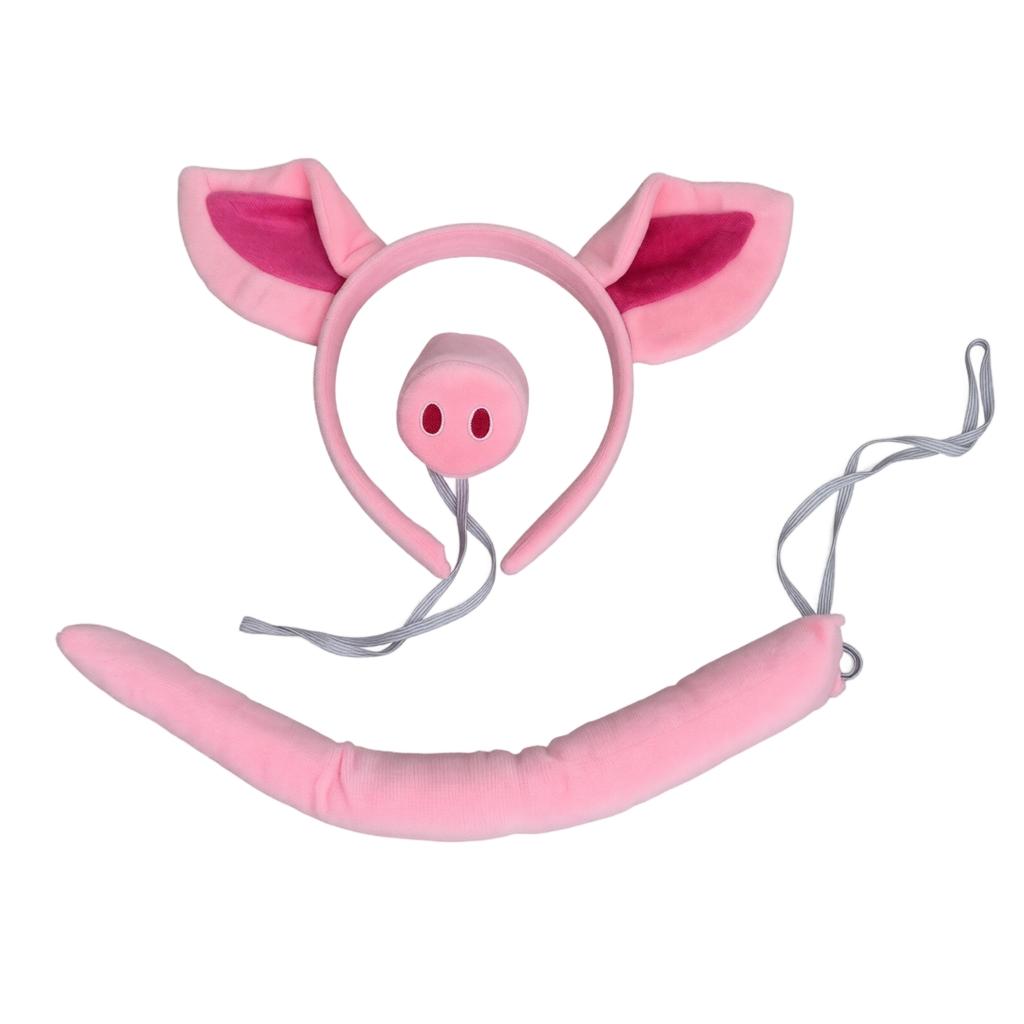Costume Accessories Set Ears Headband Nose and Tail 3-Piece