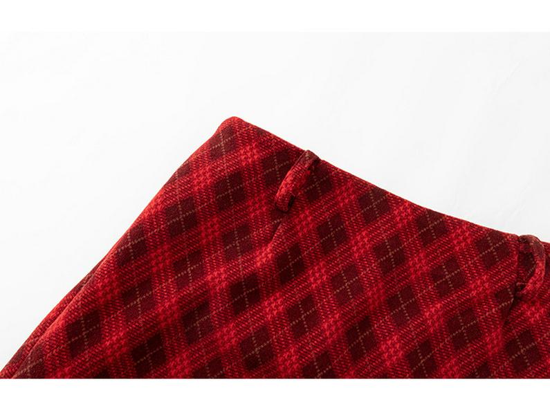 Plus Size Women's Retro Plaid Winter Half Skirt 2025 - Elegant Straight Skirt (NQ1369)