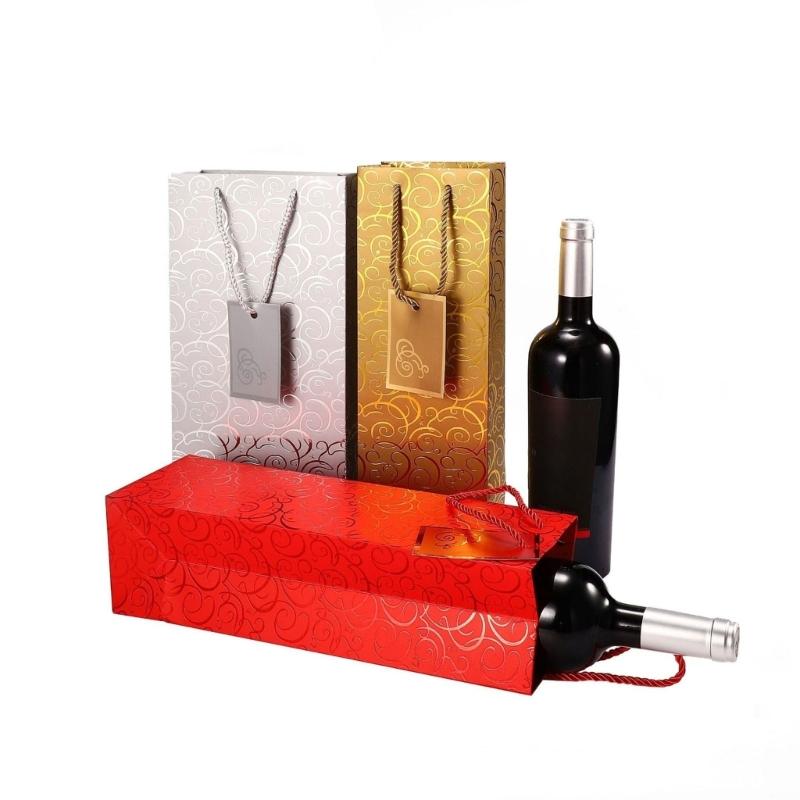 6 Pack Paper Wine Gift Bags Elegant Wine Presentation Bag Perfect for Anniversaries Weddings and Birthday Celebration