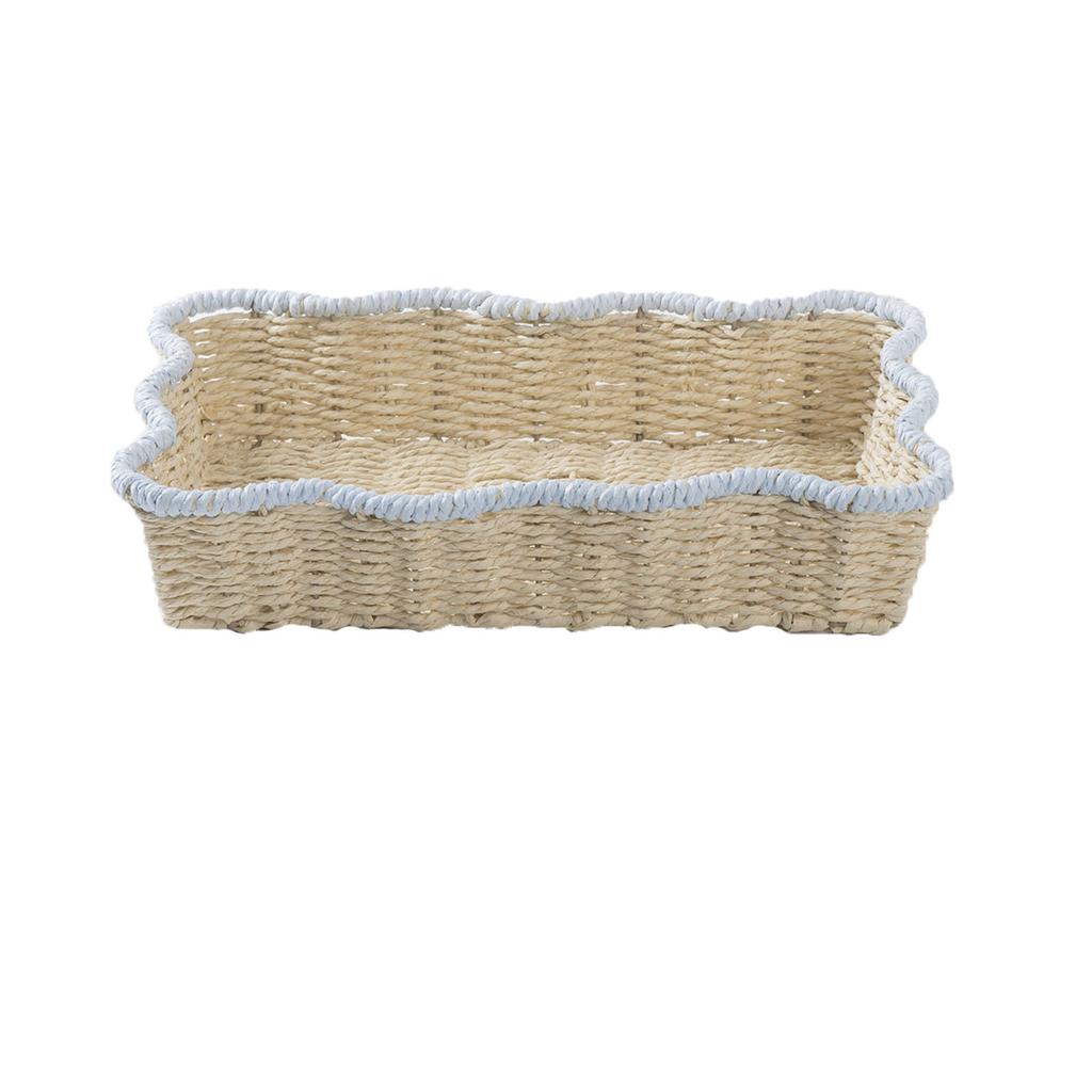 Handmade Woven Paper Rope Storage Basket, Imitation Rattan Household Storage Basket