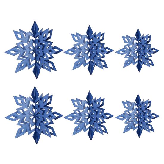 6Pcs Christmas Snowflake Ornaments 3D Large Iridescent Paper Snowflakes Hanging Decoration for Winter Wonderland Christmas Party Holiday New Year Home