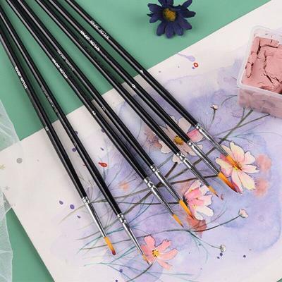 JOWOART 7 Pcs Two-color Nylon Hair Line Drawing Pen Nail Art Pen Gouache Oil Painting Acrylic Extra Fine Brush Face Hook Line Brush Pen