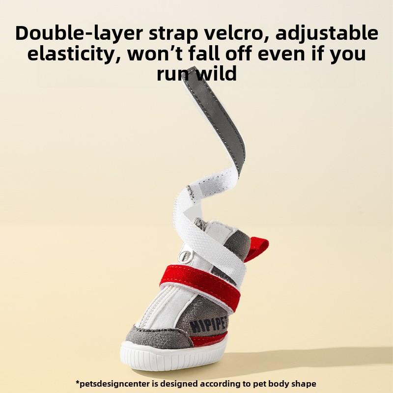 Hund Höst och Vinter Förtjockade Varma Halkfria Slitstarka Trendiga Roliga Sportskor Nordöstra Snöstövlar Hundskor Husdjursskor