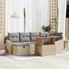 VidaXL Ensemble de canapé de jardin 7 pièces avec coussins Beige Poly Rotin 3361357