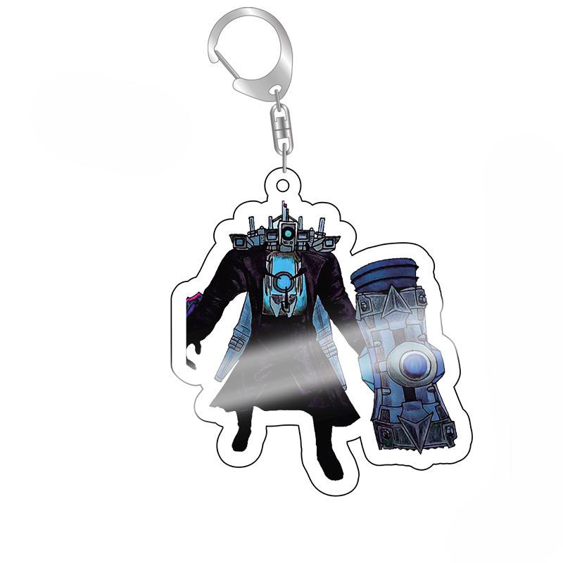 Skibidi Toilet Cameraman Speakerman Acrylic Products Keychain Funny Jewelry Friends Fans Gift Bag Charms Souvenir Accessorie