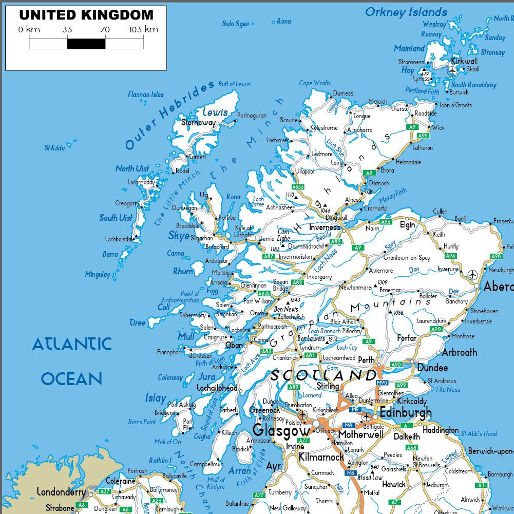 Hartă engleză - Regatul Unit - Hartă rutieră pictură artă de perete poster living decor casă școală rechizite de călătorie