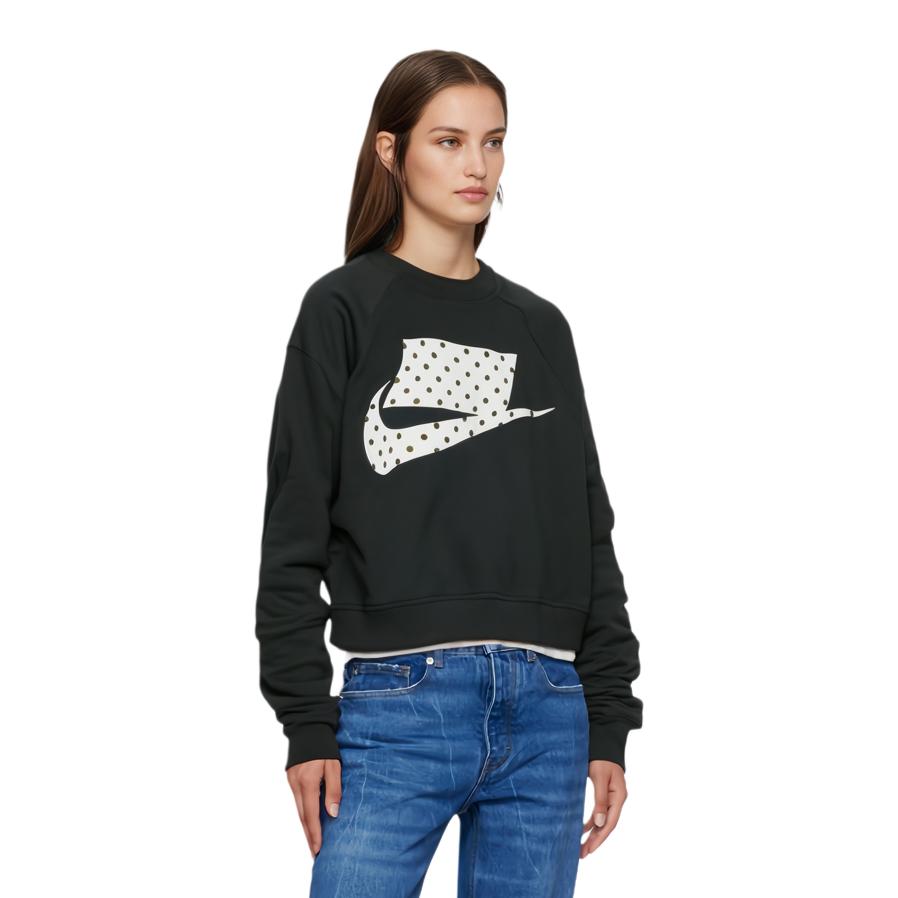 Nike Round Neck Knitted Sports Comfortable Sweatshirt Women Sweatshirts Black 931827-475