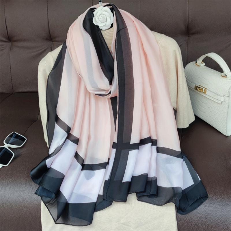 180*90cm Brand Designer Silk Scarf Female Foulard Bandana Long Shawls Wraps Winter Neck Scarves Pashmina Lady Hijab Luxury New