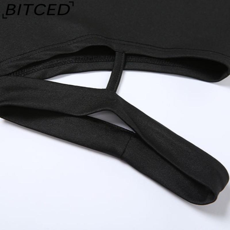 BITCED Spring Women's Solid-Color Slim-Fit High-Waisted Fashion Asymmetric Split Skirt