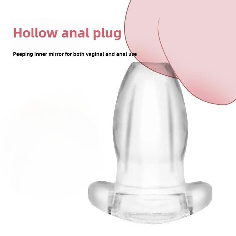 Transparent Hollow Anal Peeping Plug BDSM Butt Plug Silicone Enema Tools Gay Lesbian Anal Expander Sex Accessories for Couples