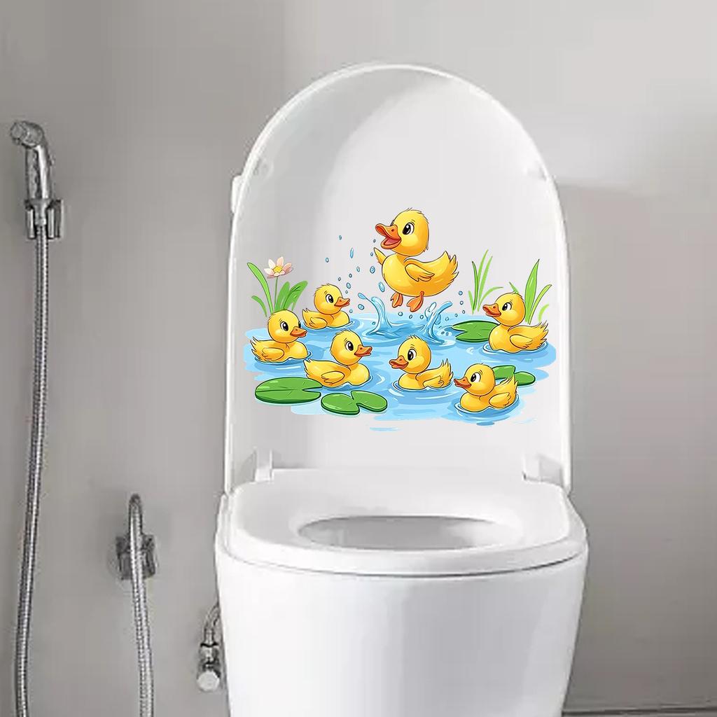 One Duck Toilet Sticker, a Plastic Bathroom Accessory Featuring a Playful Duck Design Suitable for Everyone