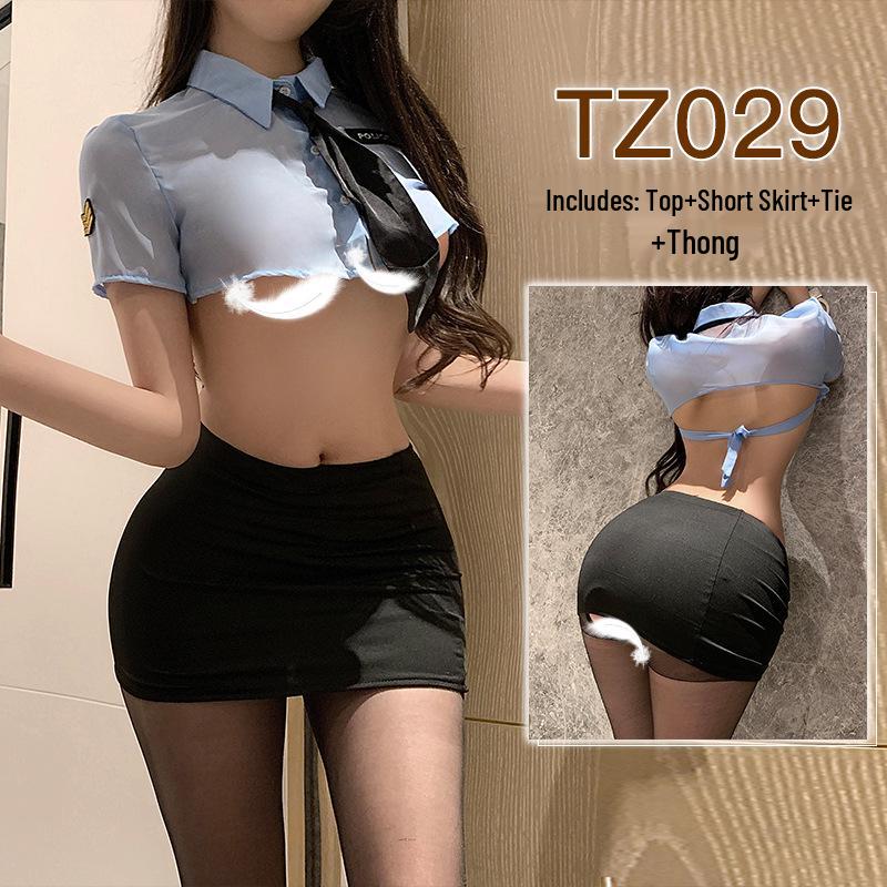 Jiuli Qingchuan Sexy Sheer Lingerie Set - Pure Desire See-Through Pajamas with Webbing Fun.