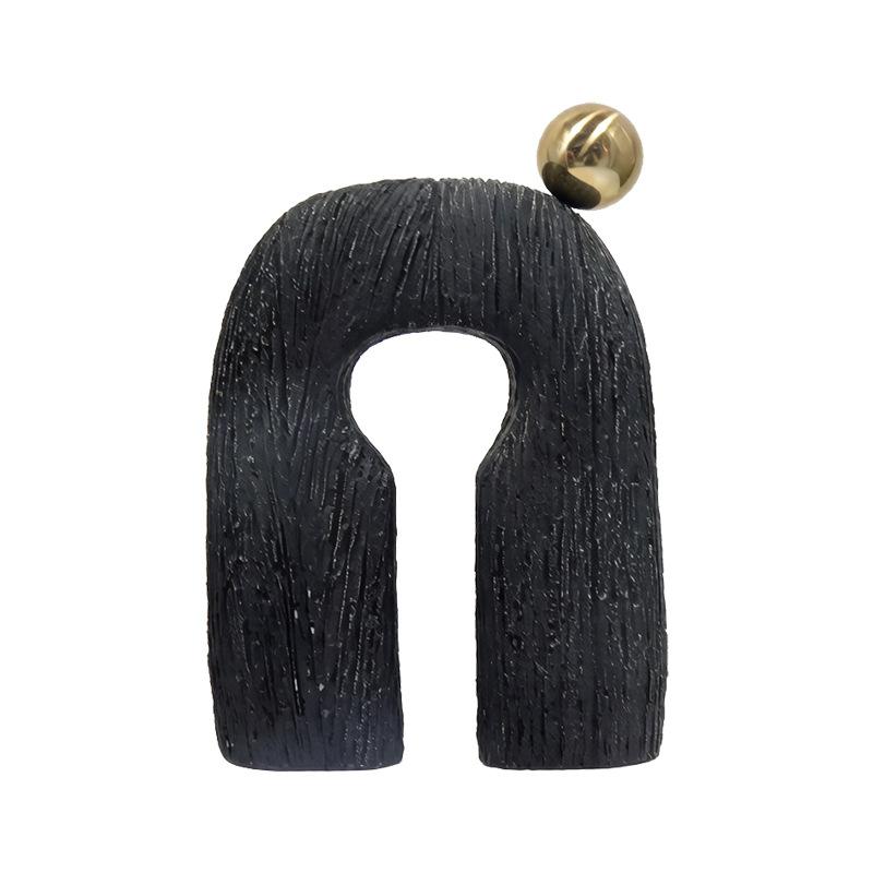 Modern Abstract Art Wood Grain Resin Ornaments N-shaped Creative Home Decoration Accessories Resin Crafts Aesthetic Decoration
