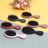 1pc Oval Boar Bristle Nylon Hair Comb Mini Anti-static Hair Scalp Massage Comb Hairbrush Salon Hair Care Brush Styling Tool