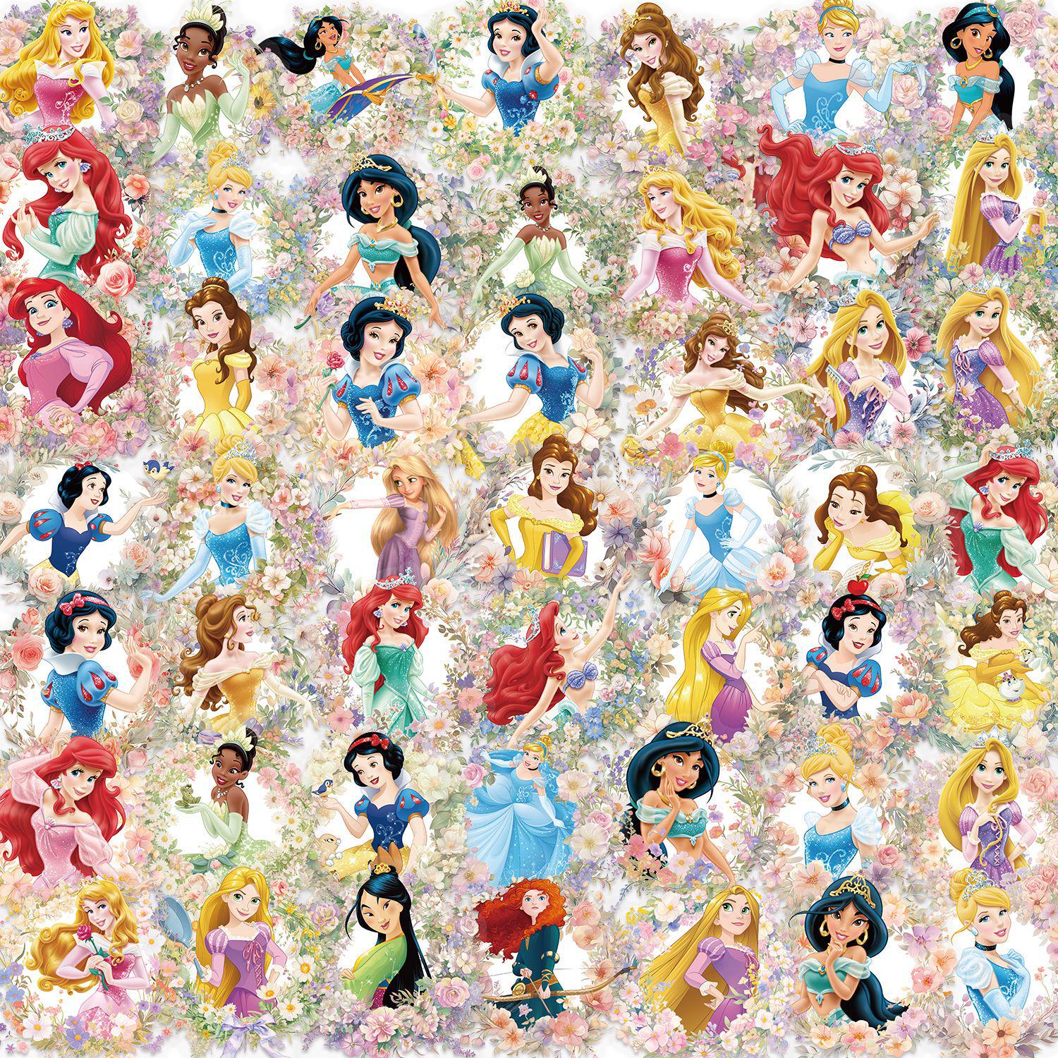 

50 Princess Stickers: Transparent & Waterproof Decals for Journals, Phones, Laptops, Water Bottles & Suitcases