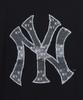 Emelbi Vintage Denim-Like Monogram Big Lux Oversized Short Sleeve T-Shirt Ny (Black)
