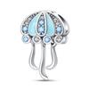 New 925 Sterling copper Summer Blue Ocean Turtle Starfish Dolphin Dangle Charms Fit Original Bracelet Necklace Zircon