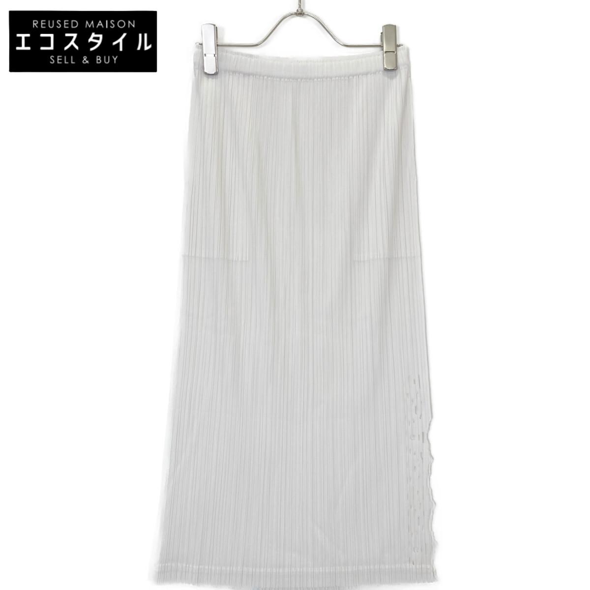 

PLEATS PLEASE 19Stainless Steel PP91-JG763 White Cutwork Slit Pleated Skirt skirt 3 whiteUsed