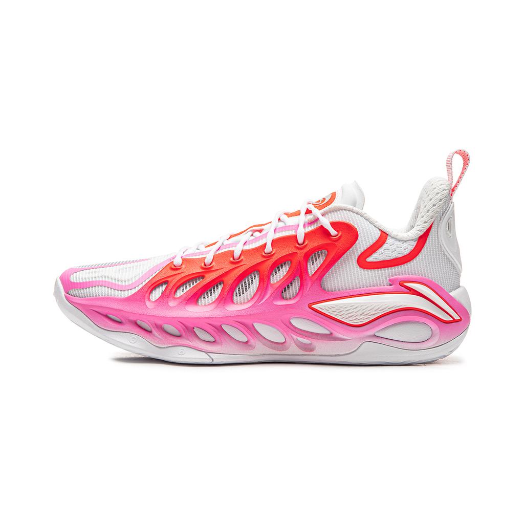 Li Ning BadFive Chase 2 SUPER Abrasion Resistant Anti Twist Grip Low top Basketball Shoes Men's White Red Pink ABFW013-5
