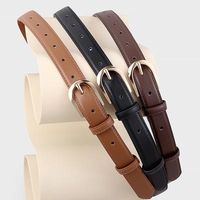 Pin Buckle Leather Women'S Belt Trendy Jeans Belt Decoration