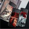 Case For Samsung Galaxy Z Flip 3 4 5G Black Hard PC Phone Housing Z Flip4 Segmented Cover Landscape Ink Painting Japan Samurai