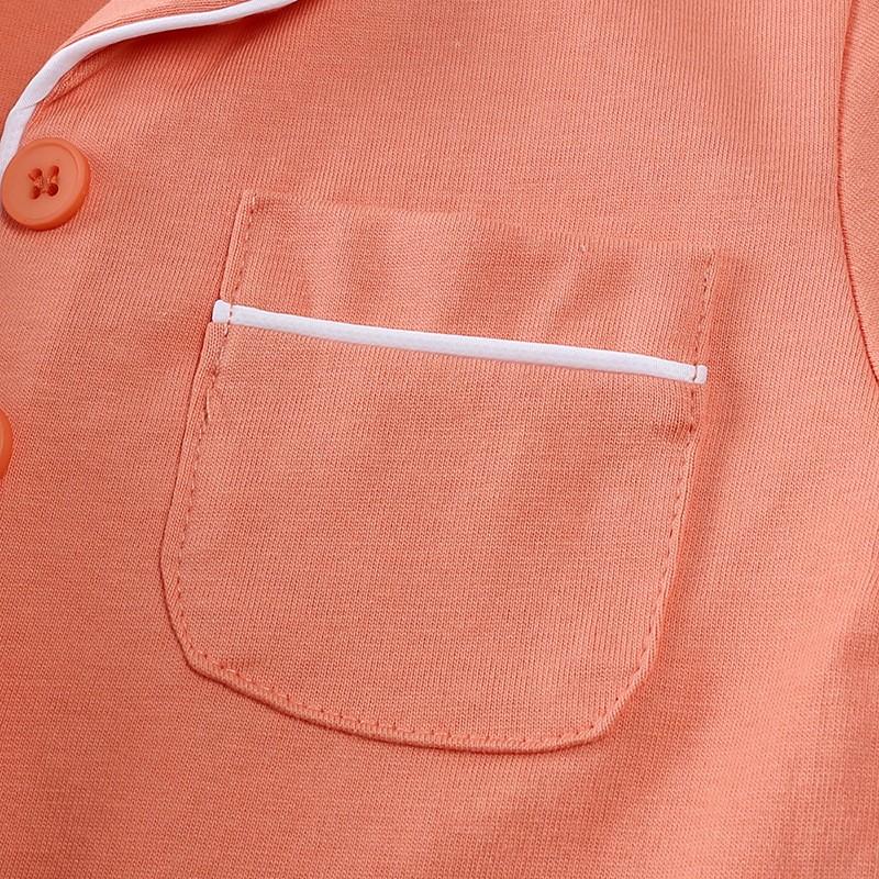Conjuntos de pijamas soltos simples para bebês meninos e meninas primavera outono, manga longa, algodão sólido, 2 peças, 0-5 anos