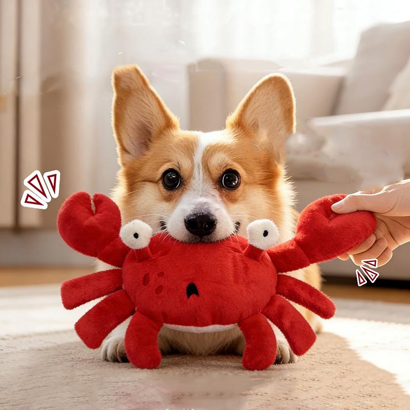Hot sale Dog toy red crab double clamp sound making airbag grinding teeth stuffiness relief toy suitable for all dog breeds